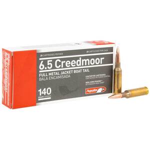Aguila 6.5 Creedmoor 140gr Full Metal Jacket Boat-Tail Rifle Ammo - 20 Rounds