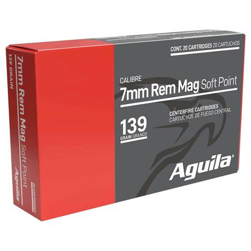Aguila 7mm Remington Magnum 139gr SP Rifle Ammo – 20 Rounds