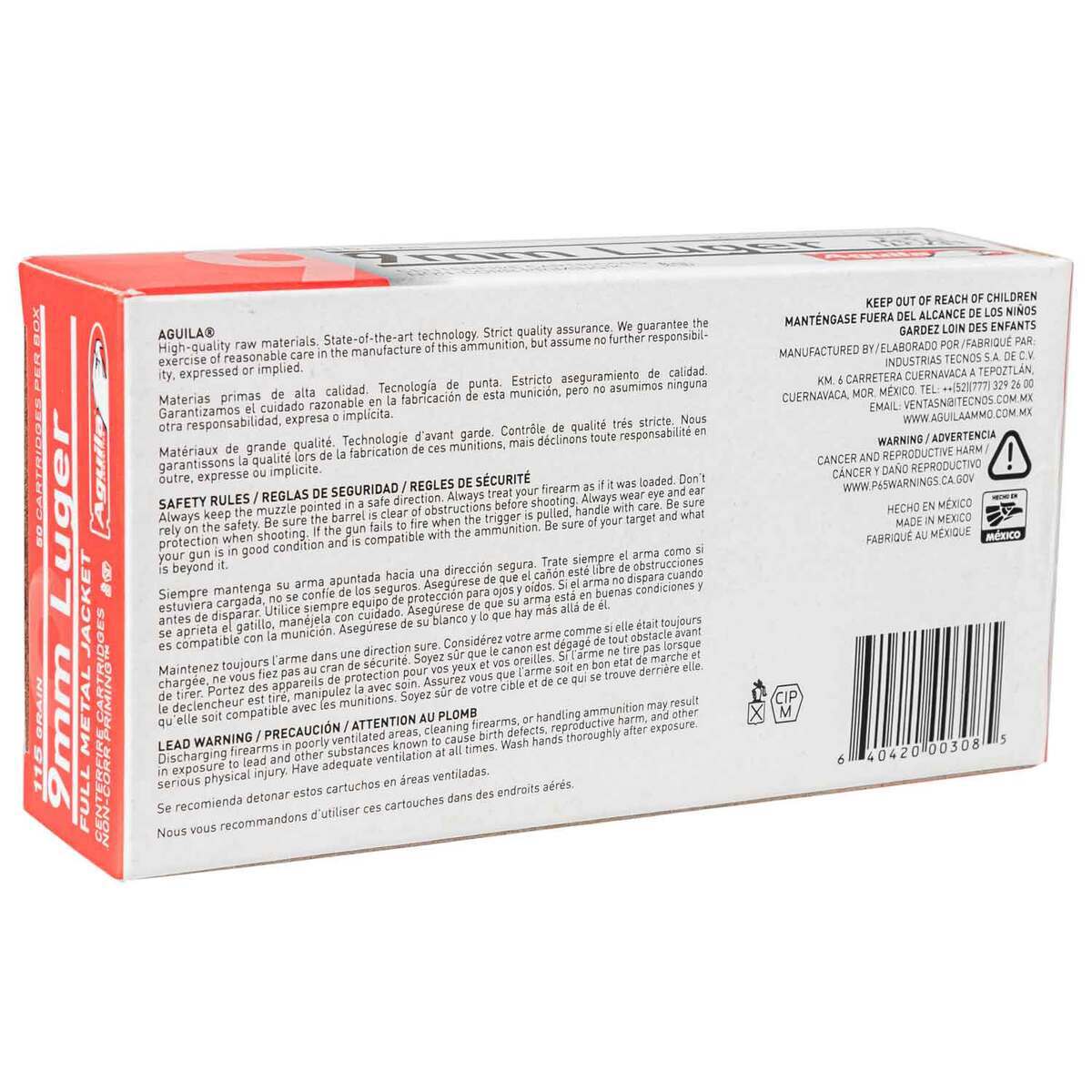 Aguila 9mm Luger 115gr FMJ Handgun Ammo - 50 Rounds Aguila 9mm Luger 115gr FMJ Handgun Ammo - 50 Rounds