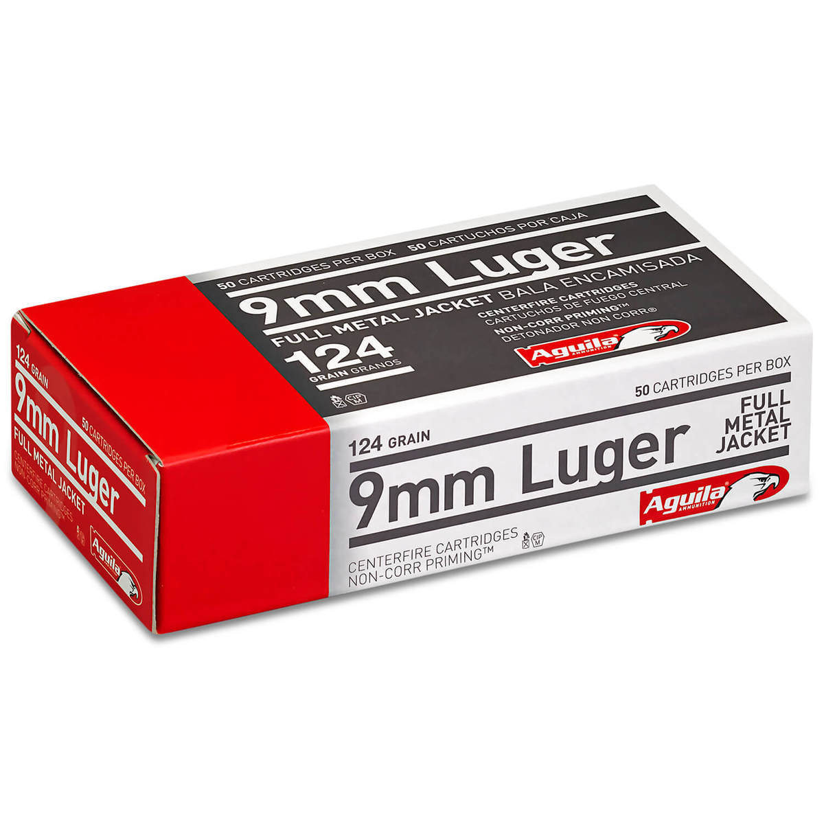 Aguila 9mm Luger 124gr FMJ Handgun Ammo - 50 Rounds Aguila 9mm Luger 124gr FMJ Handgun Ammo - 50 Rounds