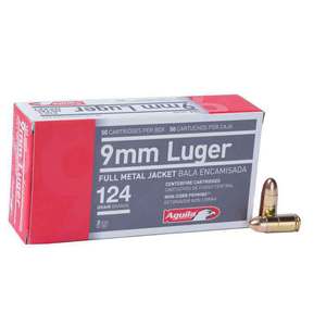 Aguila 9mm Luger 124gr FMJ Handgun Ammo - 50 Rounds