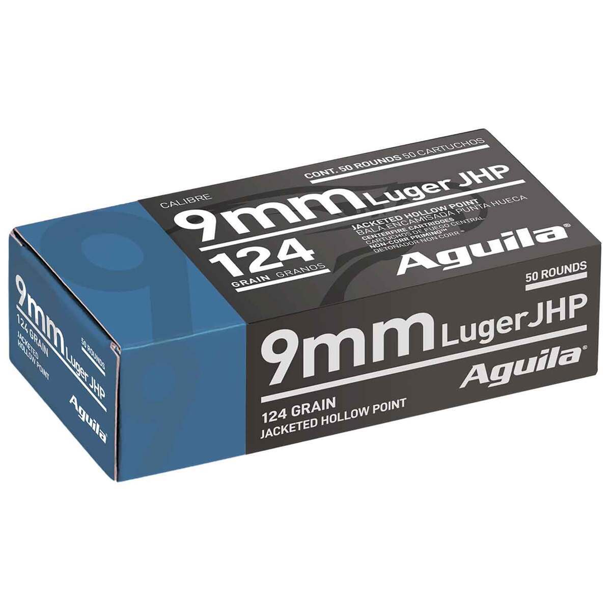 Aguila 9mm Luger 124gr JHP Handgun Ammo - 50 Rounds Aguila 9mm Luger 124gr JHP Handgun Ammo - 50 Rounds