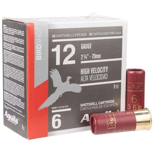 Aguila Bird Shot 12 Gauge 2-3/4in #6 1-1/4oz Upland Shotshells – 25 Rounds – #6
