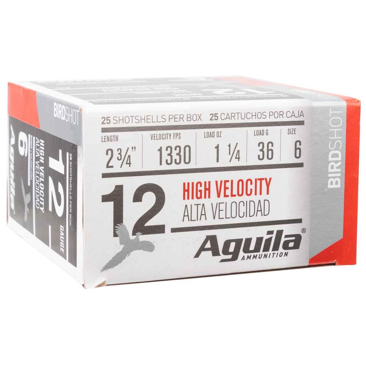 Aguila Bird Shot 12 Gauge 2-3/4in #6 1-1/4oz Upland Shotshells - 25 Rounds Aguila Bird Shot 12 Gauge 2-3/4in #6 1-1/4oz Upland Shotshells - 25 Rounds