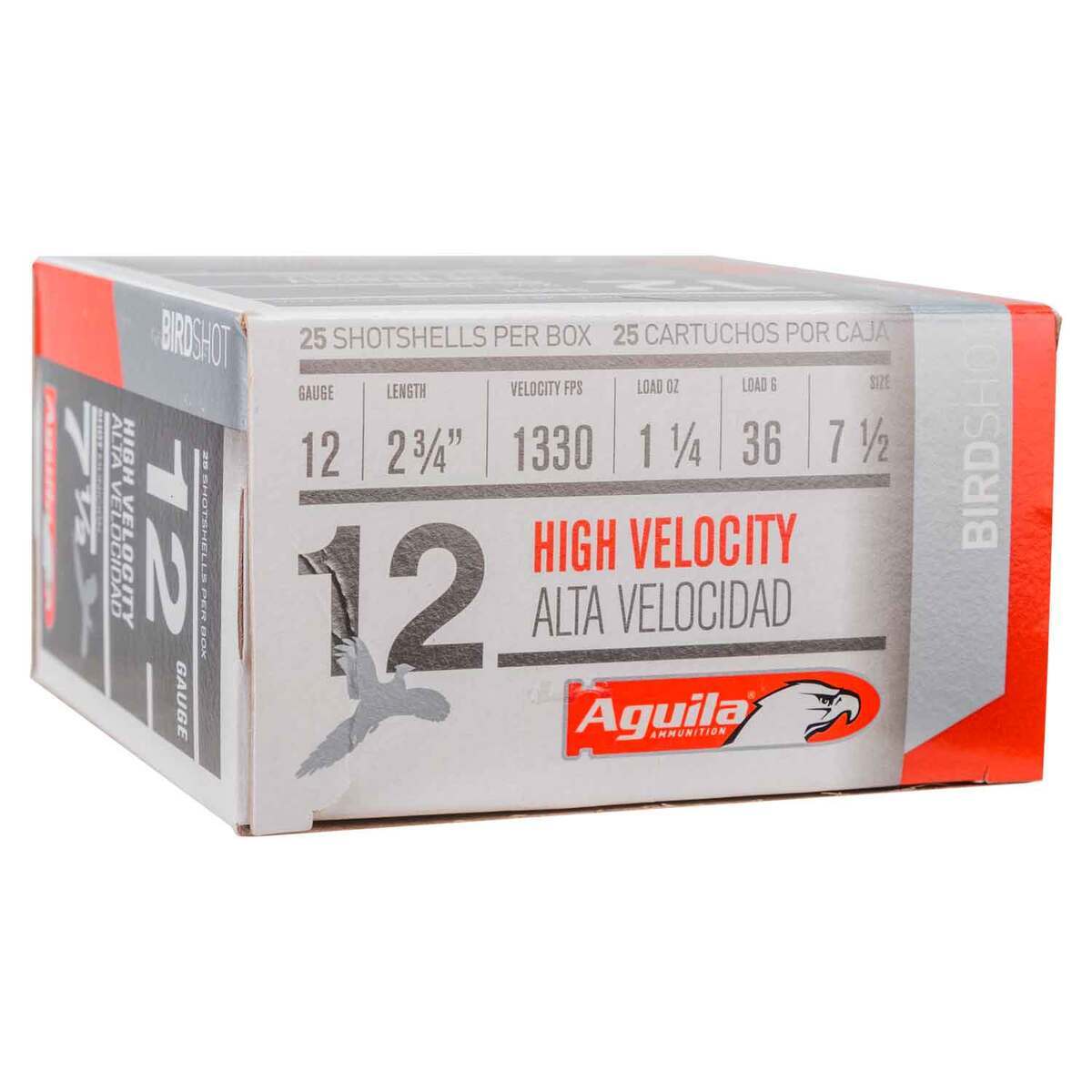 Aguila Bird Shot 12 Gauge 2-3/4in #7.5 1-1/4oz Upland Shotshells - 25 ...