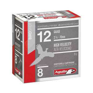 Aguila Bird Shot 12 Gauge 2-3/4in #8 1-1/4oz Upland Shotshells - 25 Rounds Aguila Bird Shot 12 Gauge 2-3/4in #8 1-1/4oz Upland Shotshells - 25 Rounds