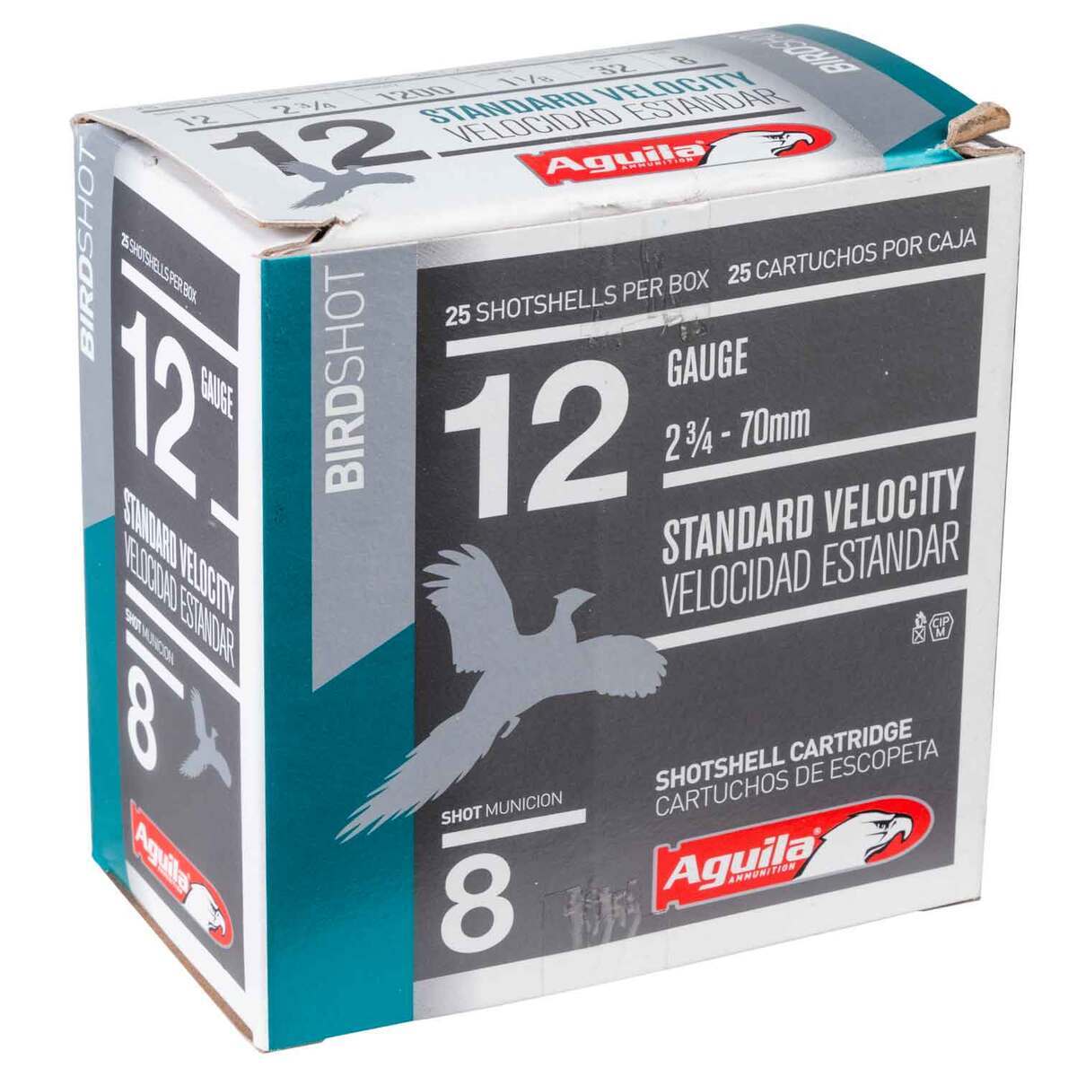 Aguila Bird Shot 12 Gauge 2-3/4in #8 1-1/8oz Upland Shotshells - 25 Rounds Aguila Bird Shot 12 Gauge 2-3/4in #8 1-1/8oz Upland Shotshells - 25 Rounds