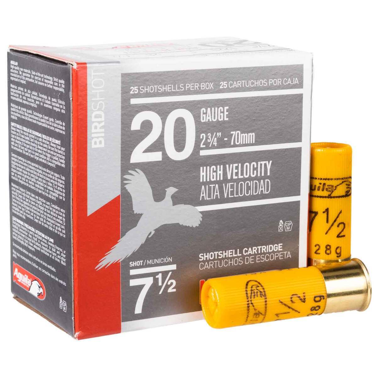 Aguila Bird Shot 20 Gauge 2-3/4in #7.5 1oz Upland Shotshells - 25 ...