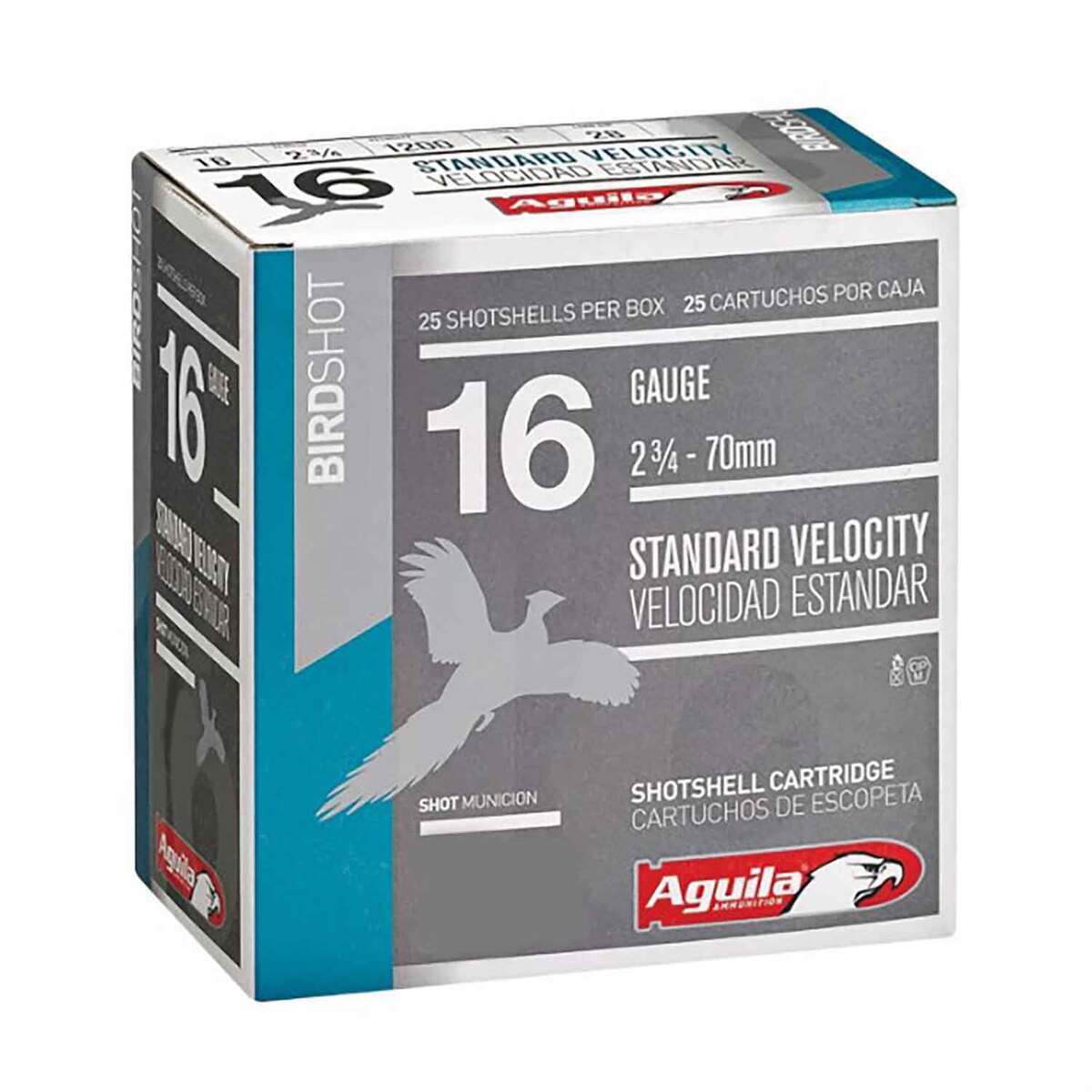Birdshot Shell Aguila BirdShot 16 Gauge 2-3/4in #8 1oz Upland Shotshells - 25 Rounds ...