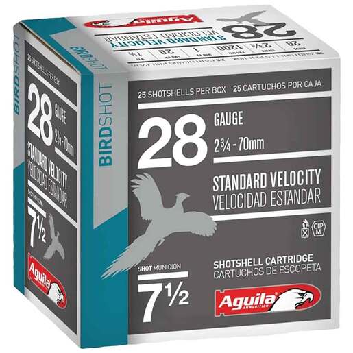 Aguila BirdShot 28 Gauge 2-3/4in #7.5 1oz Upland Shotshells – 25 Rounds – #7.5