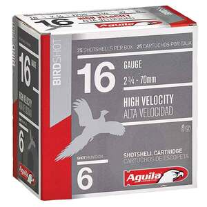 Aguila BirdShot High Velocity 16 Gauge 2-3/4in #6 1-1/8oz Upland Shotshells - 25 Rounds