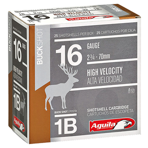 Aguila High Velocity 16 Gauge 2-3/4in #1 Buck 1-1/8oz Buckshot Shotshells - 25 Rounds