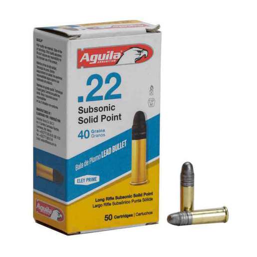 Aguila Subsonic 22 Long Rifle 40gr SP Rimfire Ammo – 50 Rounds