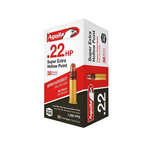 Aguila Super Extra 22 Long Rifle 38gr HP Rimfire Ammo Ammo - 50 Rounds 50 Rounds Ammo