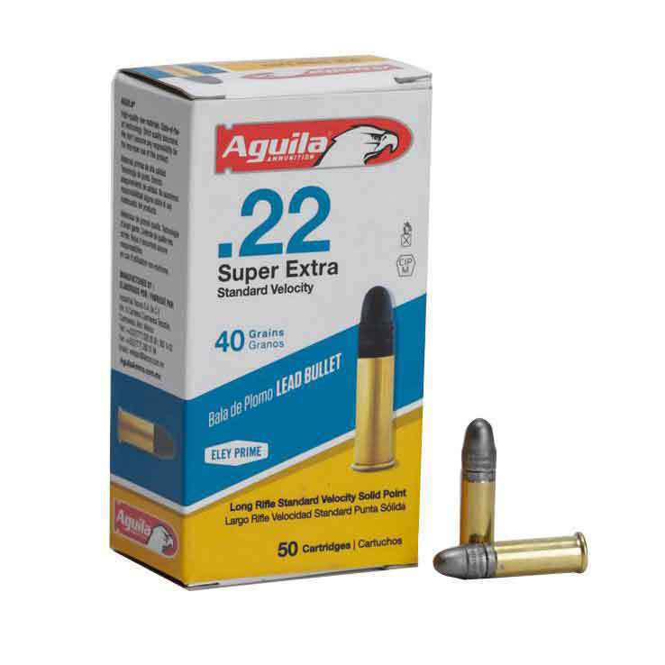 Aguila Super Extra 22 Long Rifle 40gr Solid Point Rimfire Ammo - 50 Rounds Aguila Super Extra 22 Long Rifle 40gr Solid Point Rimfire Ammo - 50 Rounds