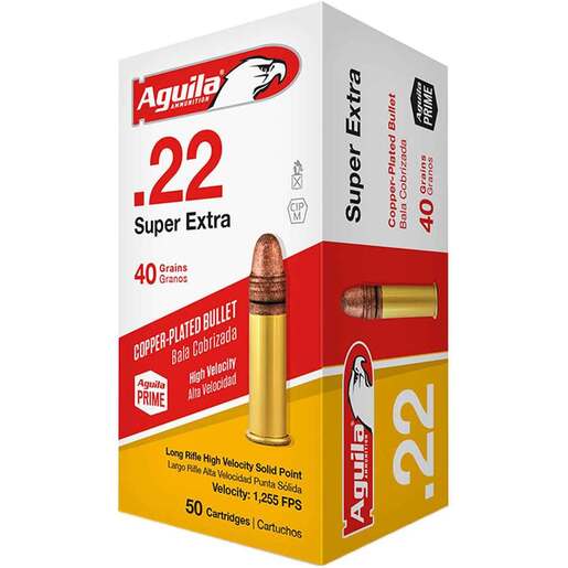 Aguila Super Extra 22 Long Rifle 40gr SP Rimfire Ammo Ammo - 50 Rounds 50 Rounds Ammo