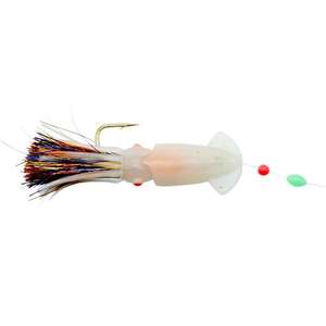 Ahi Rock Cod Squirts Glow Rigged Squids - Glow, 3-1/2in
