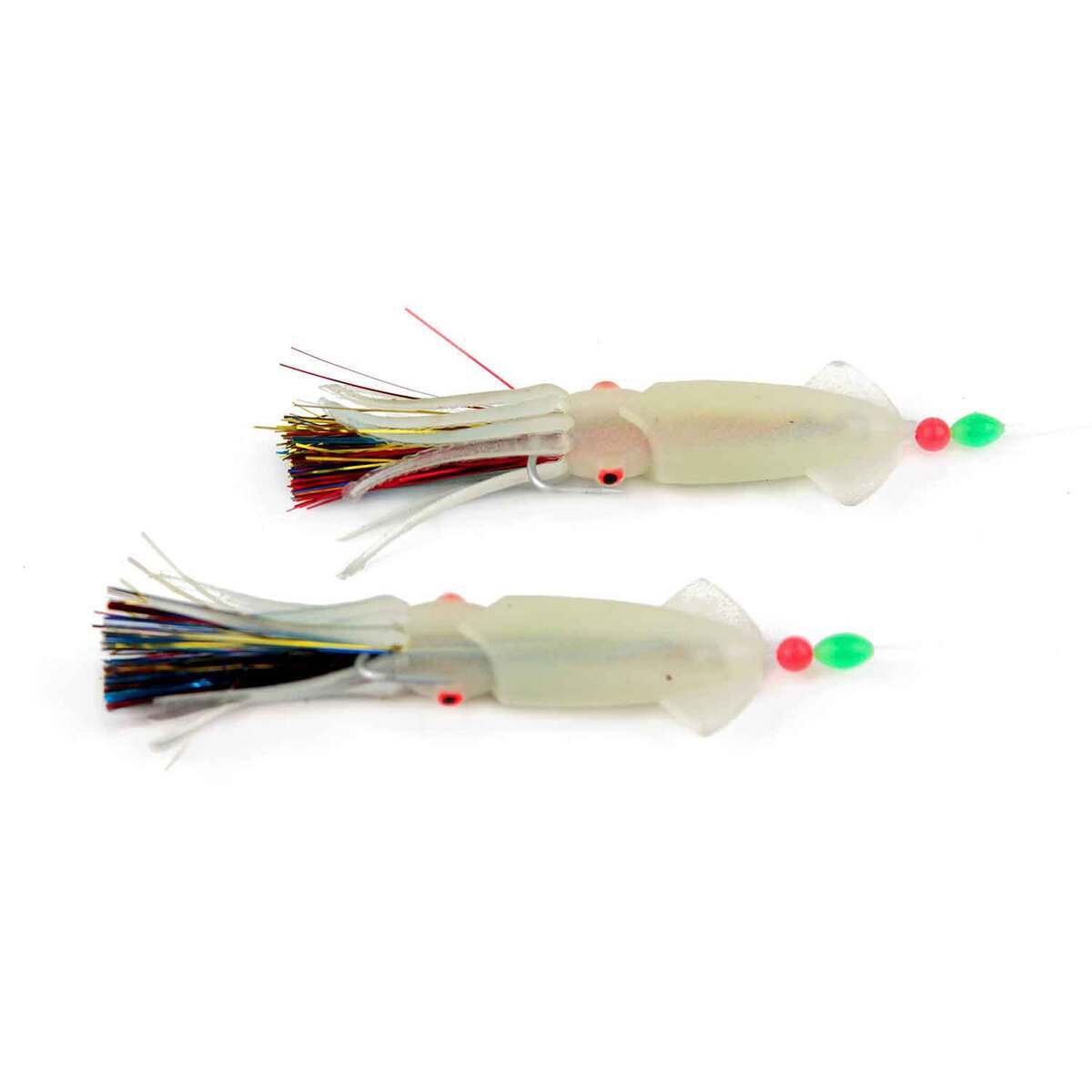Ahi Rock Cod Squirts Glow Rigged Squids - Glow, 3-1/2in - Glow Ahi Rock Cod Squirts Glow Rigged Squids - Glow, 3-1/2in - Glow