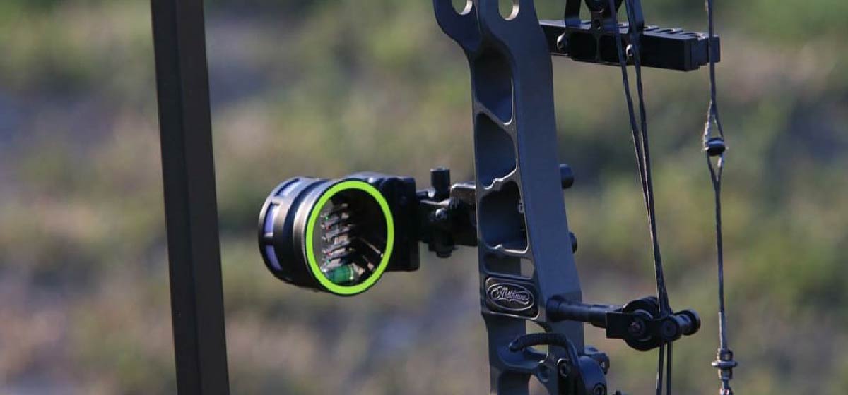 Close up of bow sights