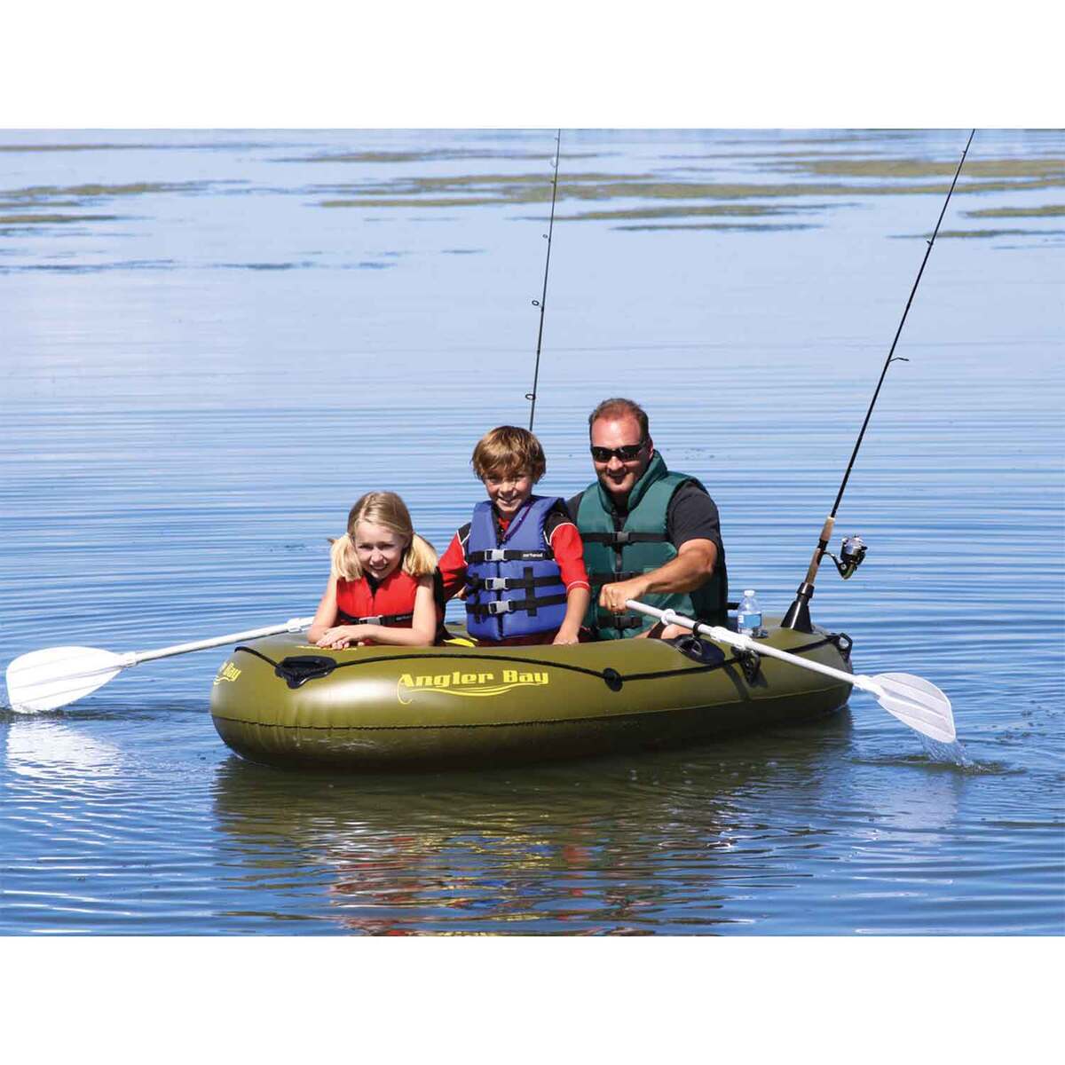Airhead Angler Bay Inflatable 3 Person Boat - 8ft, Green | Sportsman's ...