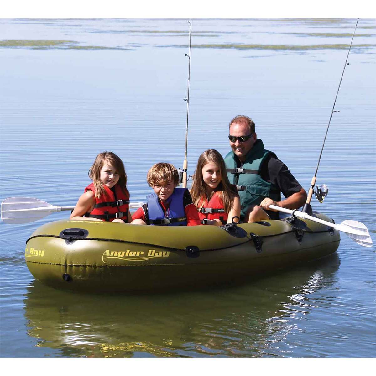 Airhead Angler Bay Inflatable 4 Person Boat - 9.1ft, Green | Sportsman ...
