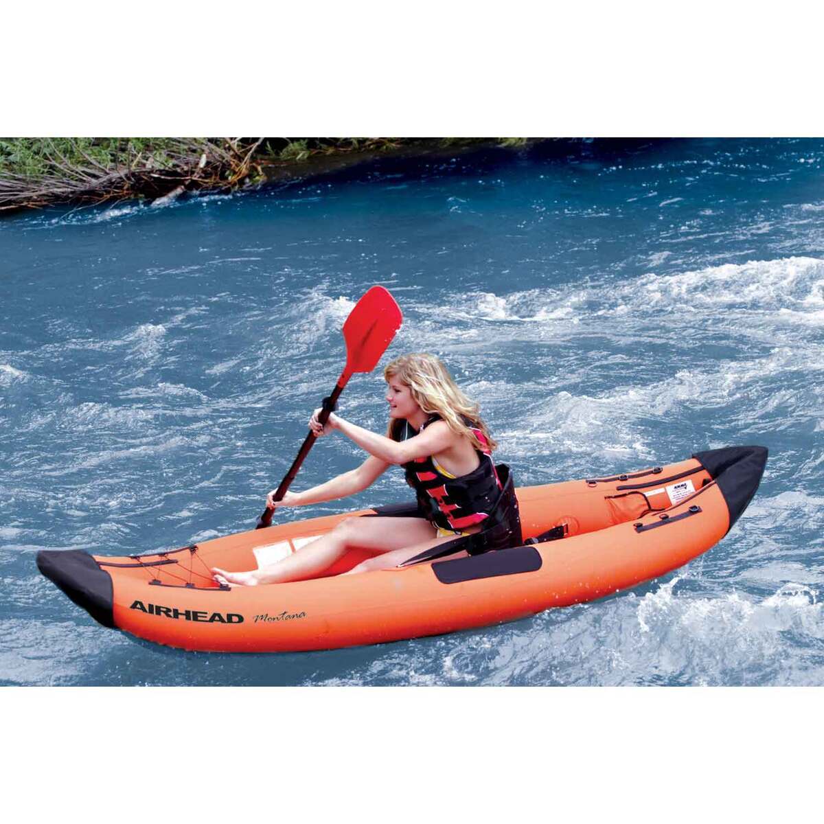 Airhead Montana 1 Person Performance Inflatable Kayak - 9.75ft Orange/Black - Orange/Black Airhead Montana 1 Person Performance Inflatable Kayak - 9.75ft Orange/Black - Orange/Black