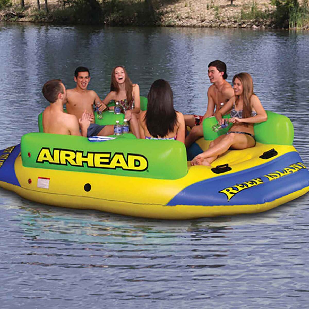 Airhead Reef Island 6 Person Pool Float - Yellow/Green/Blue Airhead Reef Island 6 Person Pool Float - Yellow/Green/Blue
