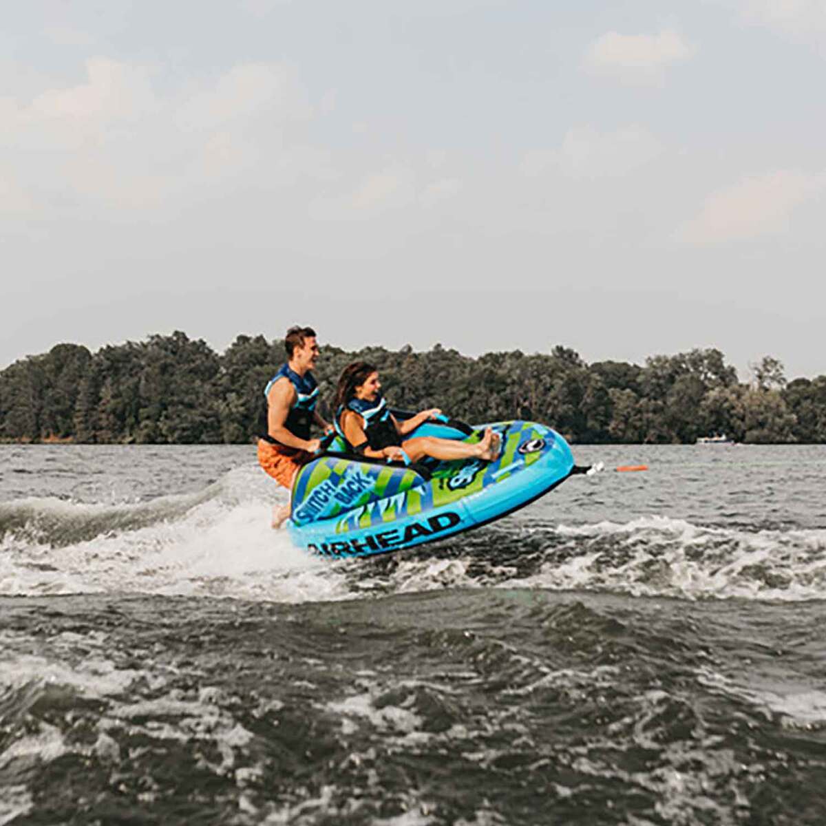Airhead Switch Back 2 2-Person Towable Tube - Blue/Green Airhead Switch Back 2 2-Person Towable Tube - Blue/Green