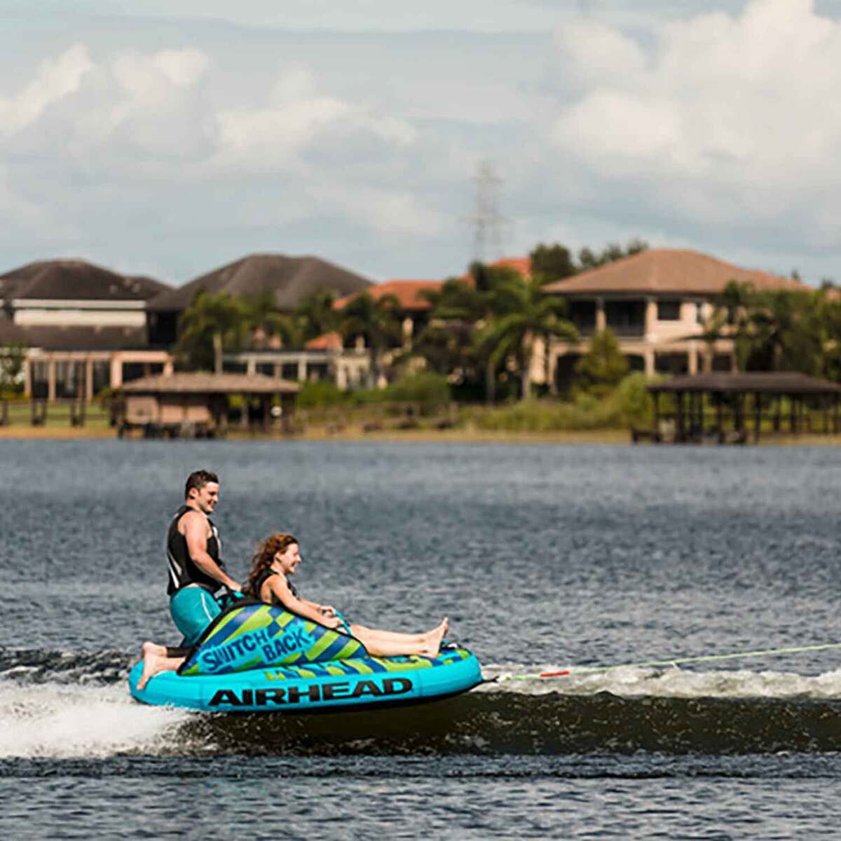 Airhead Switch Back 2 2-Person Towable Tube - Blue/Green Airhead Switch Back 2 2-Person Towable Tube - Blue/Green