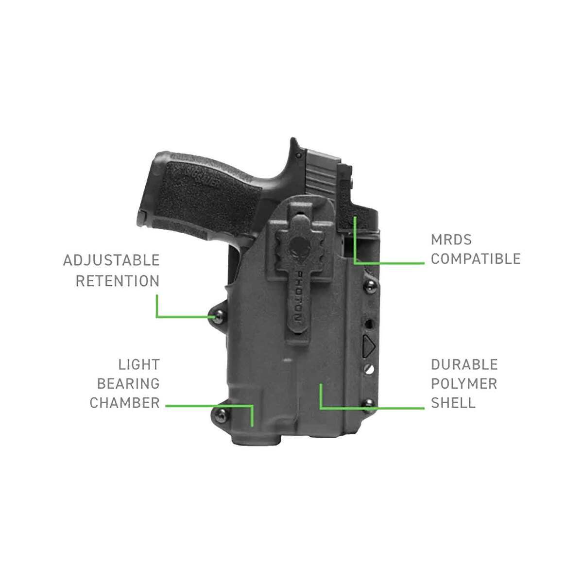 Alien Gear Photon Light-Bearing Sig Sauer P320/M17 Ambidextrous Holster ...