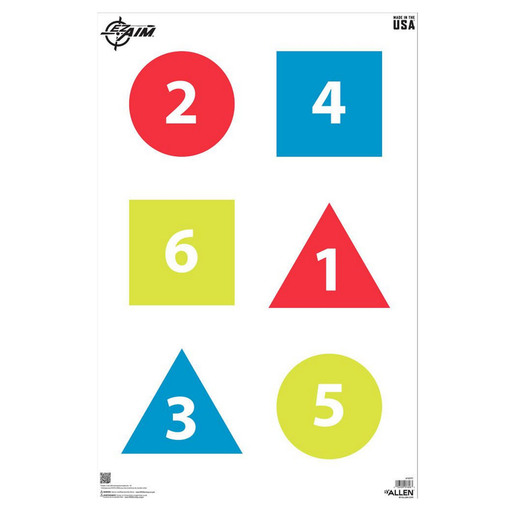 Allen EZ Aim Command Target – 50 Pack – White/Multicolor – White/Multicolor 23in L x 35in W