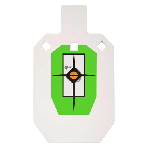 Allen EZ Aim Hardrock AR500 3/8in Steel Shooting Target – White – White/Green/Black 10in H x 6in L x 3/8in D