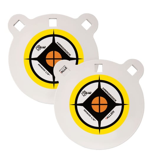 Allen EZ Aim Hardrock AR500 6in Steel Gong Shooting Target – 2 Pack – White/Black/Yellow – White/Black/Yellow 0.5in H x 6in W x 6.0in L
