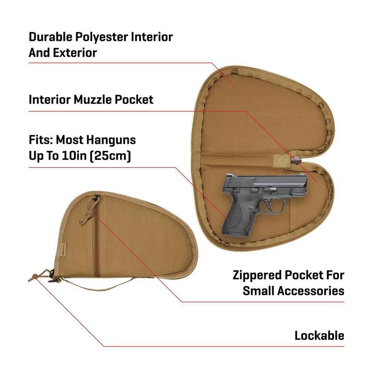 Allen Torrey 10.5in Handgun Case - Tan Allen Torrey 10.5in Handgun Case - Tan