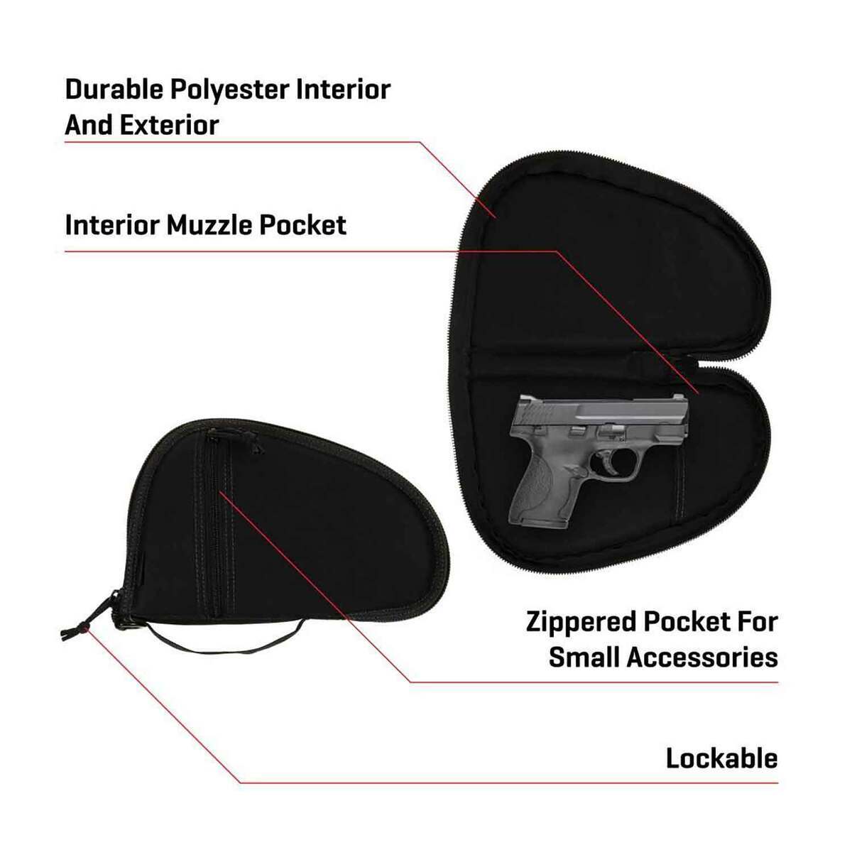 Allen Torrey 10.5in Handgun Case - Black - Black Allen Torrey 10.5in Handgun Case - Black - Black
