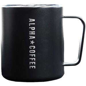 Alpha Coffee Adventure MiiR Laser Etch 12oz Mug Press Fit Lid - Black