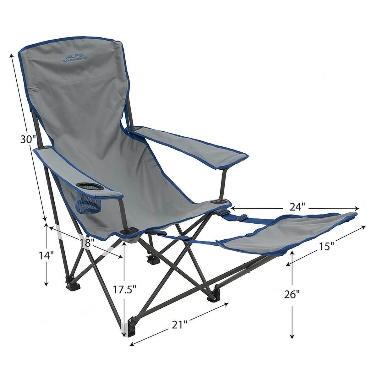 ALPS Mountaineering Escape Lounger Chair - Gray/Blue - Gray/Blue One Size ALPS Mountaineering Escape Lounger Chair - Gray/Blue - Gray/Blue One Size
