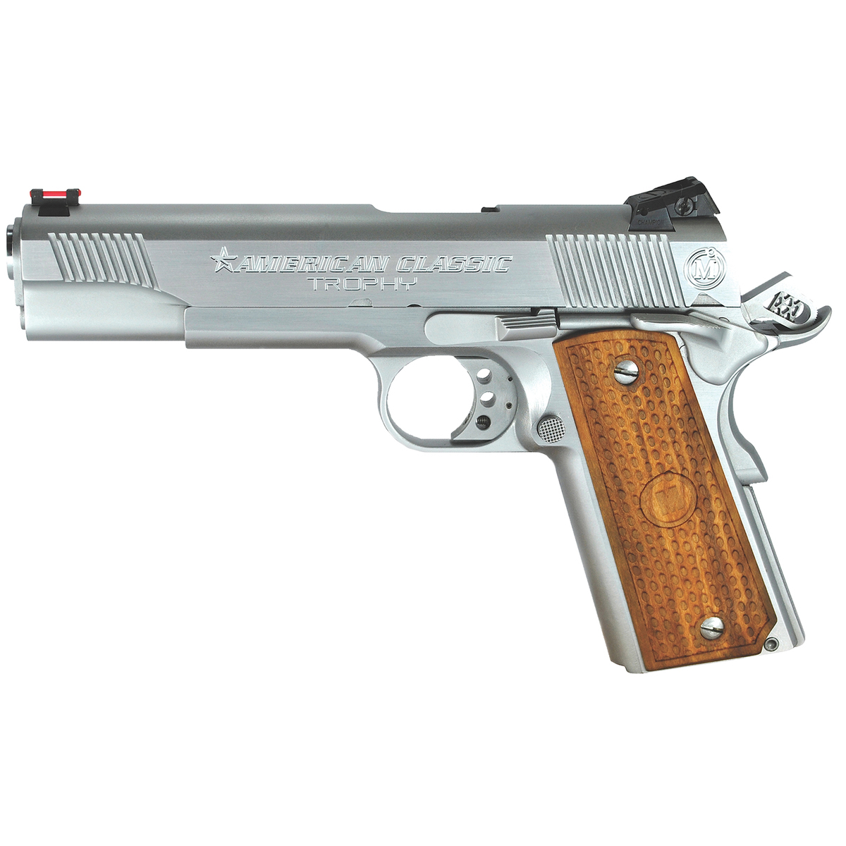 American Classic 1911 Trophy 45 Auto (ACP) 5in Hard Chrome Pistol - 8+1 Rounds American Classic 1911 Trophy 45 Auto (ACP) 5in Hard Chrome Pistol - 8+1 Rounds