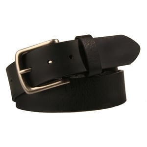 American Endurance Full Grain Leather Belt with Hand Tacked Roller Buckle - Black - 38