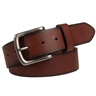 American Endurance Men's Full Grain Leather Edge Burnished Belt with Hand Tacked Buckle
