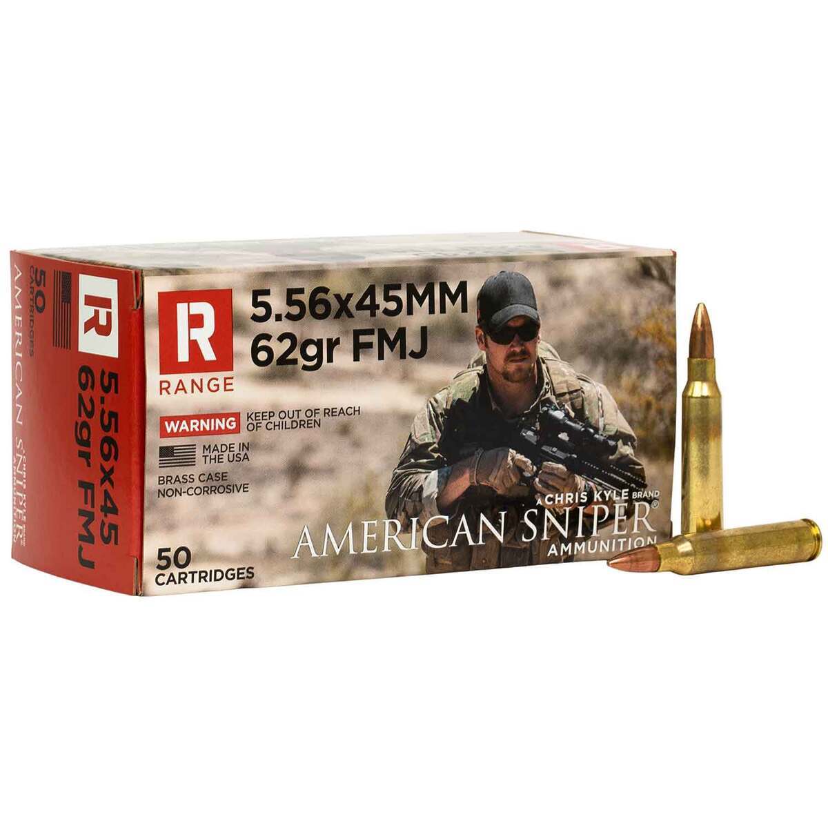 American Sniper Ammunition Range 5.56mm NATO 62gr FMJ Centerfire Rifle ...