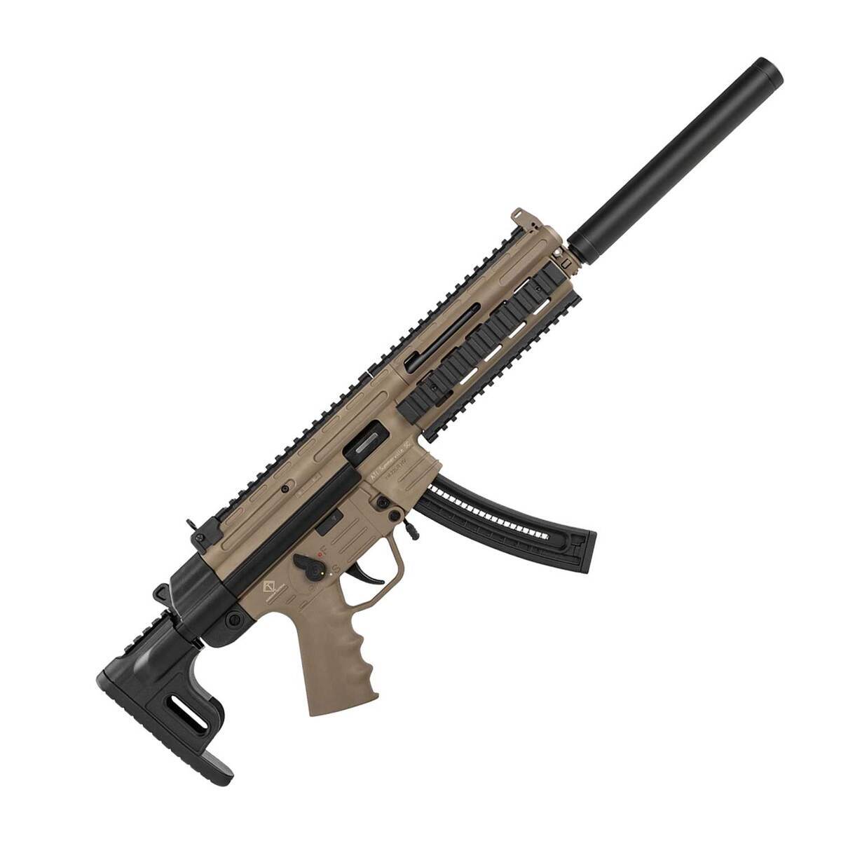 American Tactical GSG-16 22 Long Rifle 16.25in Black Semi Automatic Modern Sporting Rifle - 22+1 Rounds - Tan American Tactical GSG-16 22 Long Rifle 16.25in Black Semi Automatic Modern Sporting Rifle - 22+1 Rounds - Tan