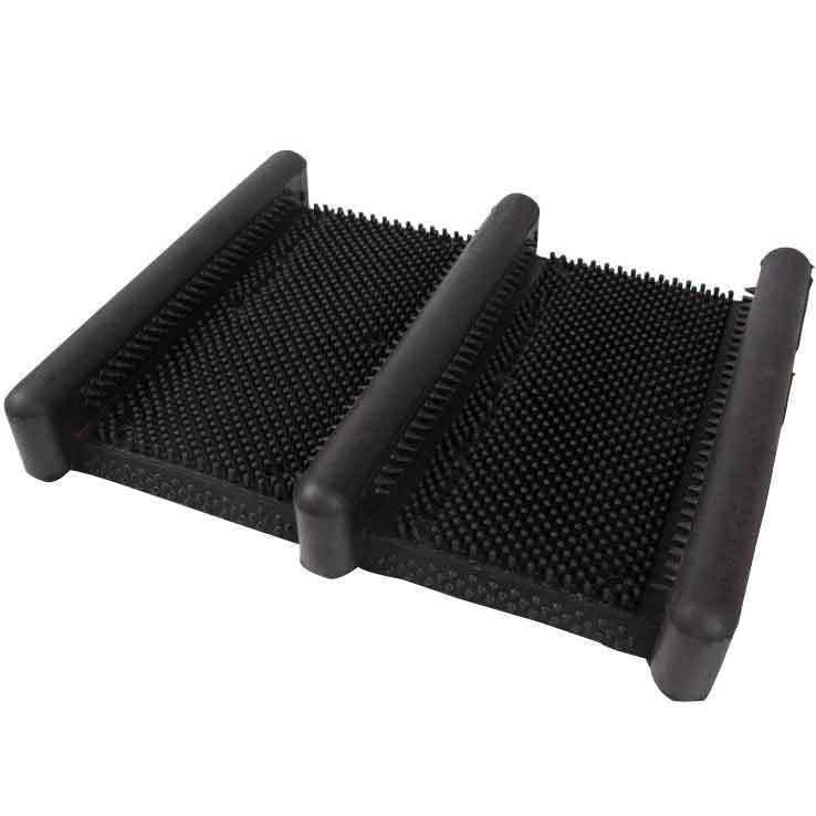 AmeriHome Rubber Boot Scraper Mat - Black One Size Fits Most