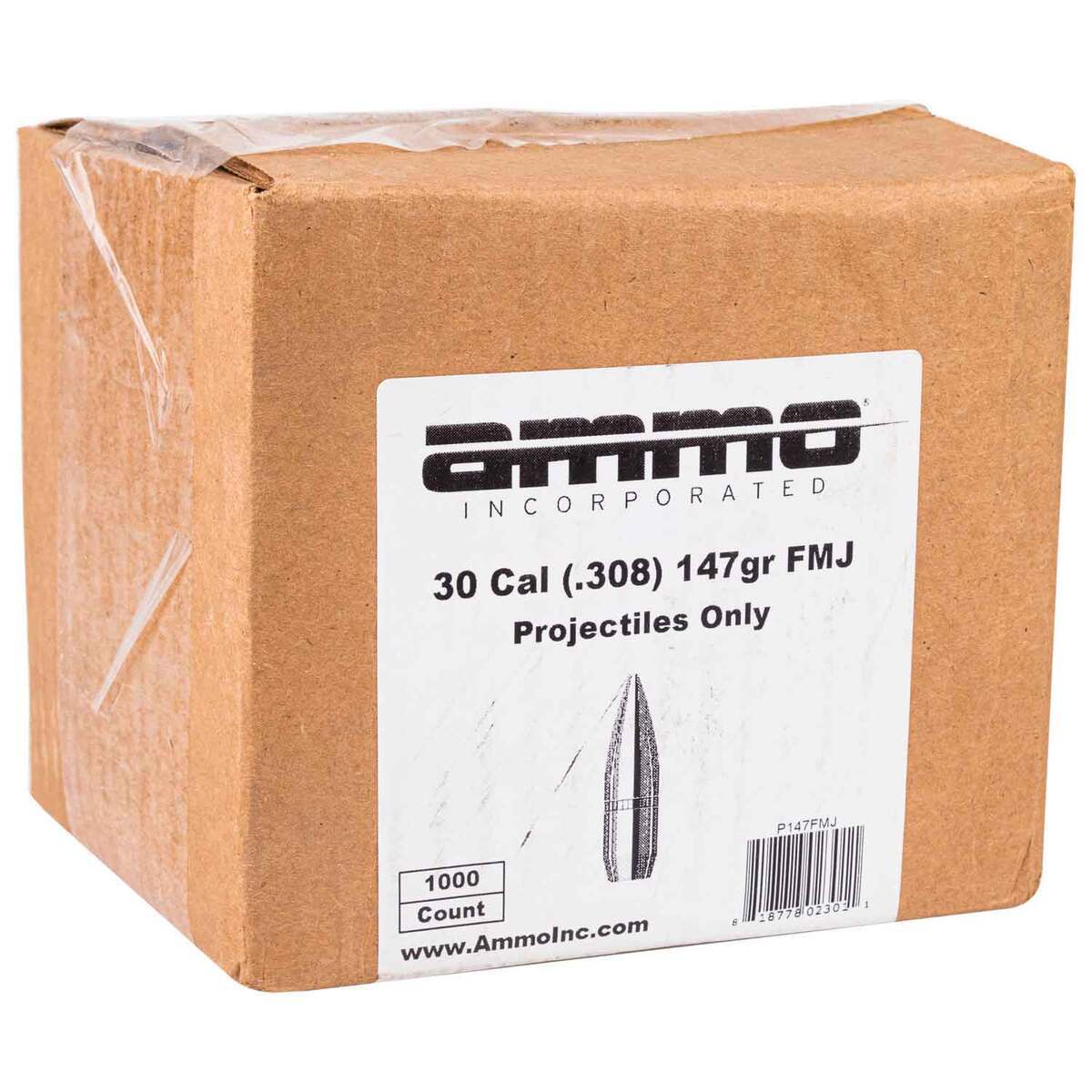 Ammo Inc 308/7.62 Full Metal Jacket 147gr Reloading Bullets - 1000 Count Ammo Inc 308/7.62 Full Metal Jacket 147gr Reloading Bullets - 1000 Count