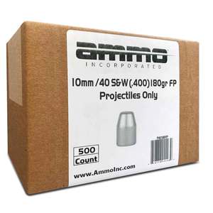 Ammo Inc 40 Caliber/10mm FP 180gr Reloading Bullets - 500 Count