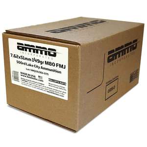 Ammo Inc 7.62mm NATO 149gr M80 FMJ Rifle Ammo - 500 Rounds
