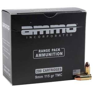 Ammo Inc Range Pack 9mm Luger 115gr TMC Centerfire Handgun Ammo - 200 Rounds