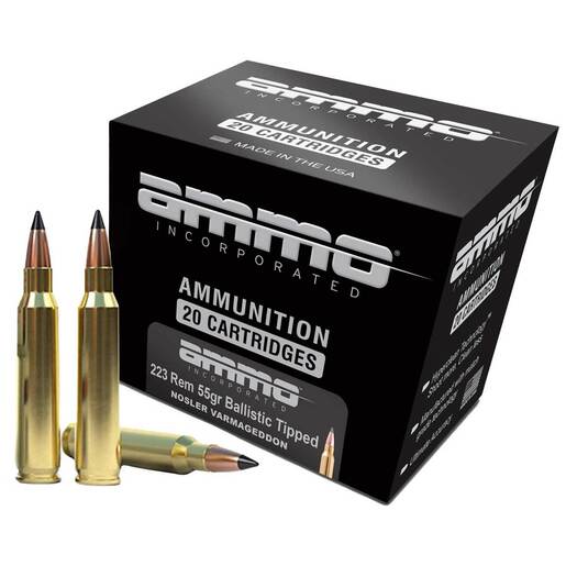 Ammo Inc Nosler Varmageddon 223 Remington 55gr Ballistic Tipped Rifle Ammo – 20 Rounds