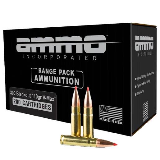 Ammo Inc Signature 300 AAC Blackout 110gr V-Max Rifle Ammo Ammo - 200 Rounds 200 Rounds Ammo