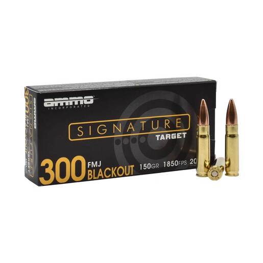 Ammo Inc Signature 300 AAC Blackout 150gr FMJ Rifle Ammo Ammo - 20 Rounds 20 Rounds Ammo